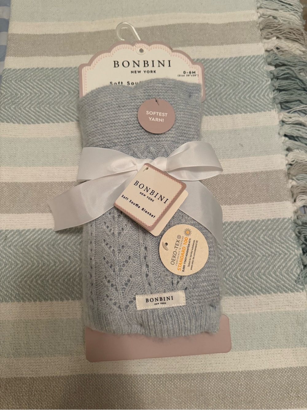 Bonbini New York Baby Blanket - Light Blue